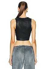 EZR Cropped Tank Top in Black, view 3, click to view large image.