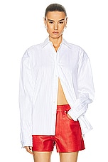 EZR Boxy Shirt in White, view 1, click to view large image.