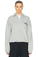 Fear of God ESSENTIALS Fleece Polo in Light Heather Gray | FWRD