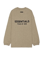 Fear of God ESSENTIALS Jersey Long Sleeve T-Shirt in Heather Fear of God ESSENTIALS Jersey Long Sleeve T-Shirt in Heather