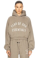 Fear of God ESSENTIALS Cropped Hoodie in Heather Gray | FWRD