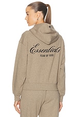 Fear of God ESSENTIALS Classic Full Zip Fleece Hoodie in Homestead