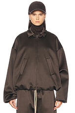 ジャケット Fear of God Essentials Women's Military Satin Bomber Jacket Fear of God Essentials Women's Black Satin Bomber Jacket