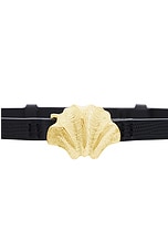 FRAME Gingko Leaf Belt in Black, view 3, click to view large image.