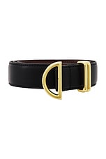 FRAME Crescent Belt in Black, view 3, click to view large image.