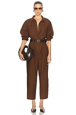 FRAME Standaway Pocket Jumpsuit in Talon, view 1, click to view large image.