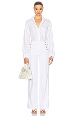 FRAME Sailor Wide Leg in White, view 4, click to view large image.