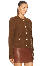 FRAME Patch Pocket Cardi in Camel, view 2, click to view large image.