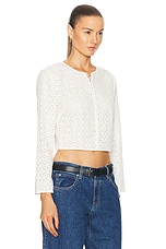 FRAME Eyelet Jacket in Cream, view 2, click to view large image.