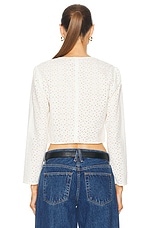 FRAME Eyelet Jacket in Cream, view 3, click to view large image.