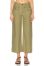 FRAME The 70s Patch Pocket Crop Straight in Washed Summer Sage, view 1, click to view large image.
