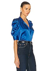 FRAME Gillian Blouse in Slate Blue, view 2, click to view large image.