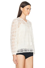 FRAME Popover Shirt in Cream, view 3, click to view large image.
