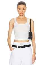 FRAME Rib Scoop Neck Tank in White, view 1, click to view large image.