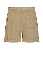 FRAME Textured Terry Short in Dark Beige, view 2, click to view large image.