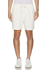 FRAME Textured Terry Short in Off White, view 3, click to view large image.