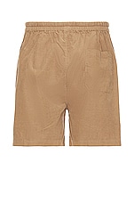 FRAME Spring Cord Shorts in Dark Beige, view 2, click to view large image.