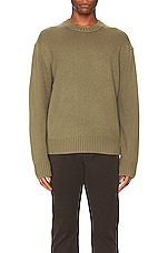 FRAME Cashmere Sweater in Khaki Green, view 3, click to view large image.