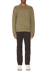 FRAME Cashmere Sweater in Khaki Green, view 4, click to view large image.