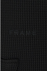 FRAME Waffle Hoodie in Noir, view 3, click to view large image.