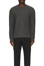 FRAME Textured Sweater in Anthracite, view 3, click to view large image.