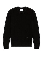 FRAME The Crew Neck Cashmere Sweater in Noir, view 1, click to view large image.