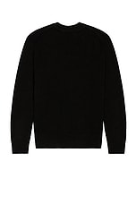 FRAME The Crew Neck Cashmere Sweater in Noir, view 2, click to view large image.