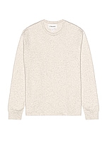 FRAME L/S Duofold Crew in Oatmeal Heather, view 1, click to view large image.