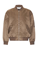 FRAME Spring Color Bomber in Taupe, view 1, click to view large image.