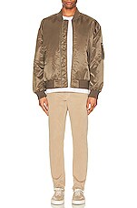 FRAME Spring Color Bomber in Taupe, view 5, click to view large image.