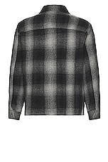 FRAME Plaid Wool Jacket in Grey, view 2, click to view large image.