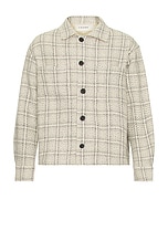 FRAME Overshirt Jacket in Off White Plaid, view 1, click to view large image.