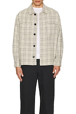 FRAME Overshirt Jacket in Off White Plaid, view 4, click to view large image.