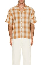 FRAME Baja Plaid Shirt in Rust, view 4, click to view large image.