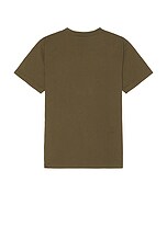 FRAME Logo Tee in Dark Olive, view 2, click to view large image.