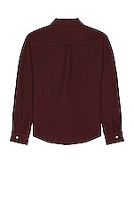 FRAME Textured Shirt in Dark Burgundy, view 2, click to view large image.