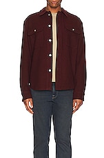 FRAME Textured Shirt in Dark Burgundy, view 3, click to view large image.