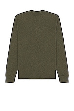 FRAME Duo Fold Tee in Heather Olive Green, view 2, click to view large image.