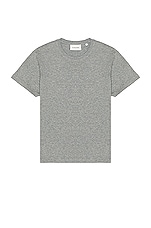 FRAME Duo Fold Tee in Heather Grey, view 1, click to view large image.