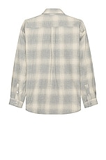 FRAME Flannel Shirt in Grey & Oatmeal Plaid, view 2, click to view large image.