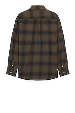FRAME Flannel Shirt in Khaki Plaid, view 2, click to view large image.