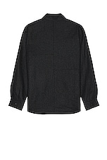FRAME Modern Zip Shirt in Charcoal Grey, view 2, click to view large image.