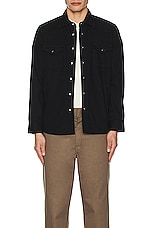FRAME Western Denim Shirt in Black, view 3, click to view large image.