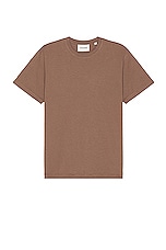FRAME Logo Short Sleeve Tee in Dry Rose, view 1, click to view large image.