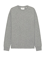 FRAME Duo Fold Long Sleeve Tee in Heather Grey, view 1, click to view large image.