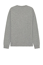 FRAME Duo Fold Long Sleeve Tee in Heather Grey, view 2, click to view large image.