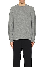 FRAME Duo Fold Long Sleeve Tee in Heather Grey, view 4, click to view large image.