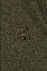 FRAME Duo Fold Long Sleeve Henley in Dark Olive Heather, view 3, click to view large image.
