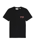 FRAME La Logo Tee in Black, view 1, click to view large image.