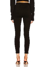 FRAME The Jetset Skinny Crop in Sheen Noir, view 3, click to view large image.